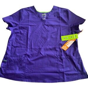 Landau Proflex Tailored Fit Comfort Stretch Scrub Top Grape Size 3XL- NEW